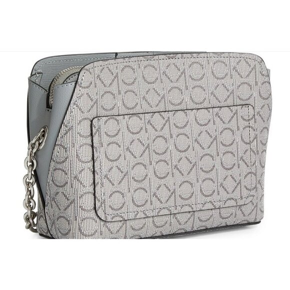 Calvin Klein Hailey Monogram Crossbody Bag in Ivory - Picture 4 of 5